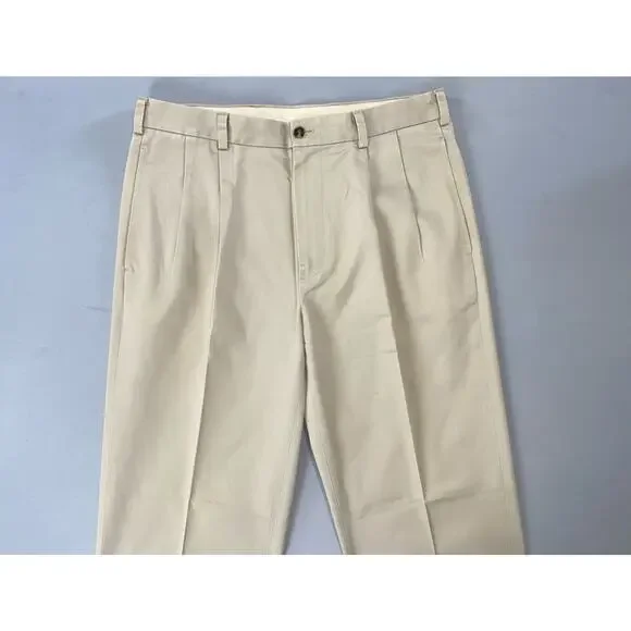 Brooks Brothers Pleated Elliot Advantage Chino Pants. Beige, Men's 34X32. EUC! - Picture 5 of 9